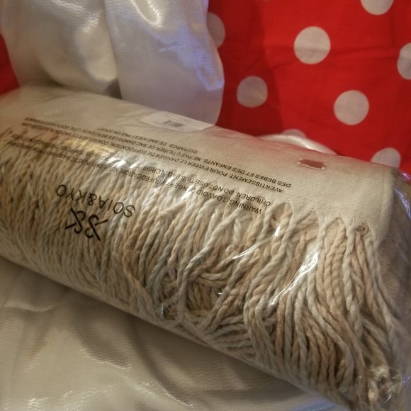 Soia & Kyo, MIREL Woven scarfigan with fringe, Quartz - Picture 5 of 9